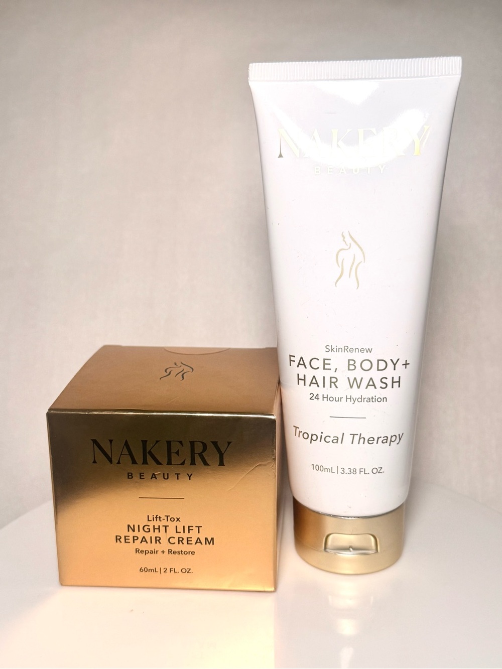 Nakery Lift-Tox Night Lift Repair Cream + face and body wash bundle